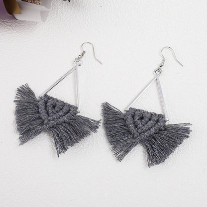 Handwoven Bohemian Tassel Earrings for Simple Ethnic Style