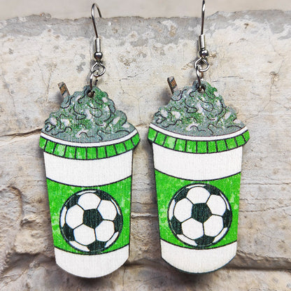 Sports Earrings with Football, Rugby, Baseball, and Basketball Designs