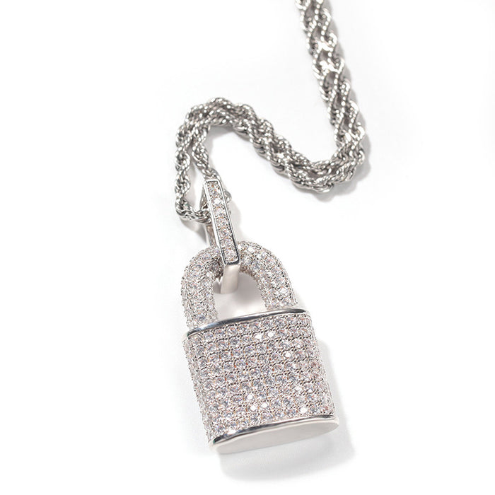 Hip-hop zircon locks, exaggerated necklaces, personalized pendants for men and women