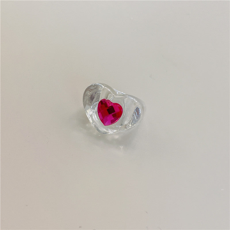 Colored Resin Resin Gemstone Ring - wallojewerly 