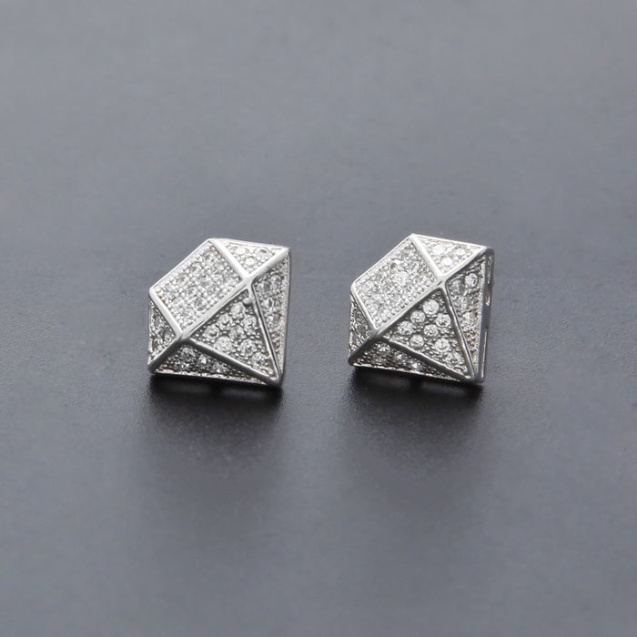 Square earrings European and American hip-hop style earrings