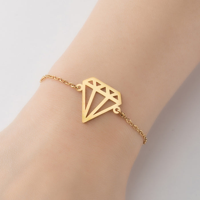 Hollow origami diamond pendant bracelet, fashionable girlfriend bracelet wholesale