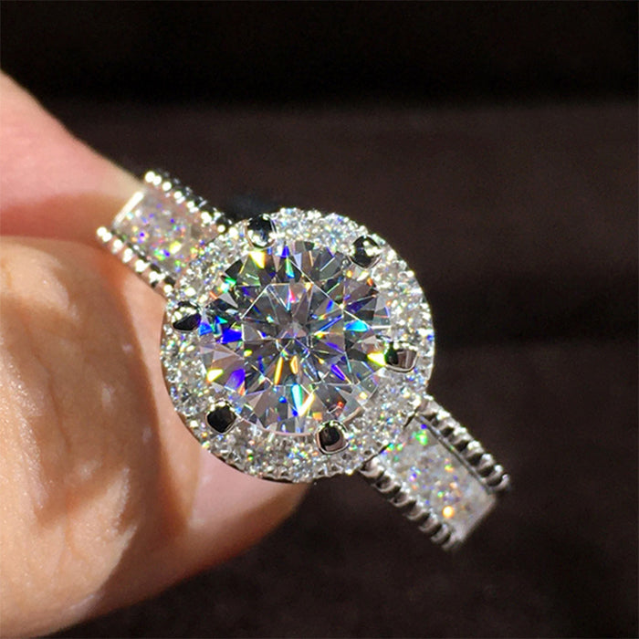 Classic round diamond ring fashionable zircon wedding ring