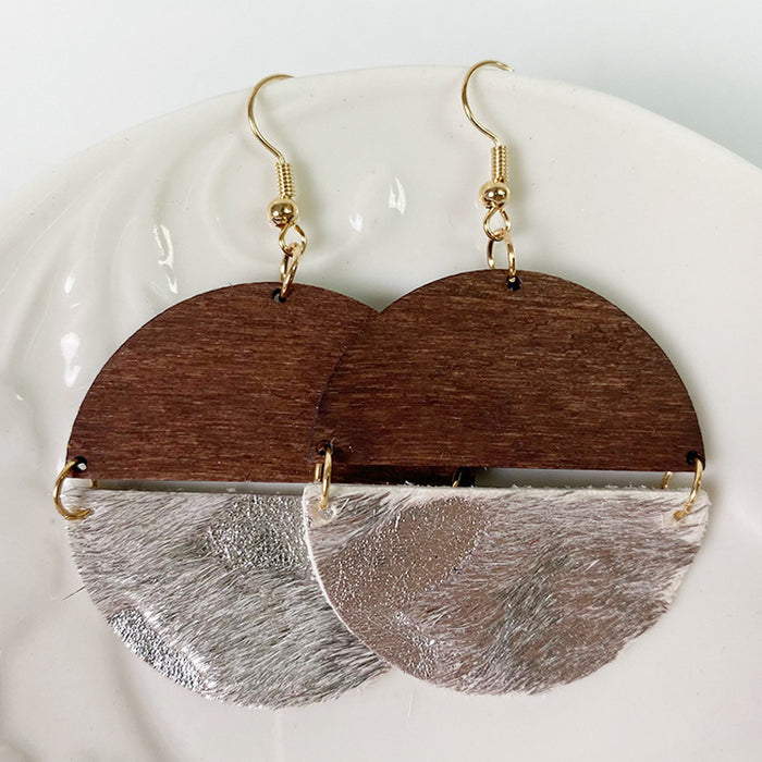 Round wooden earrings