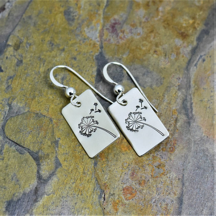 Rectangular dandelion ear hooks simple retro earrings