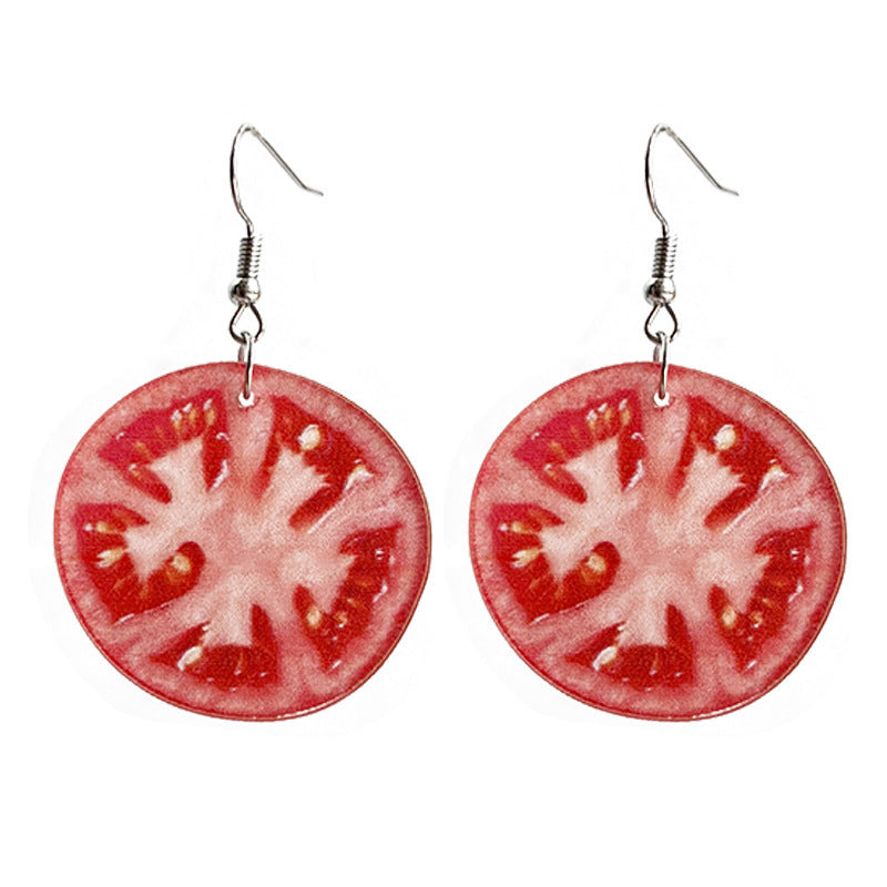 Trendy Vegetable Earrings with Broccoli, Cucumber, and Tomato Designs - wallojewerly 