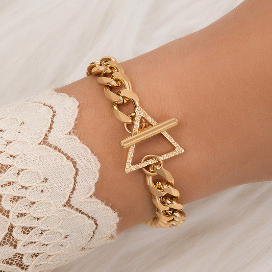 Triangle Clasp Cuban Chain Bracelet - Simple and Cool Jewelry for Couples