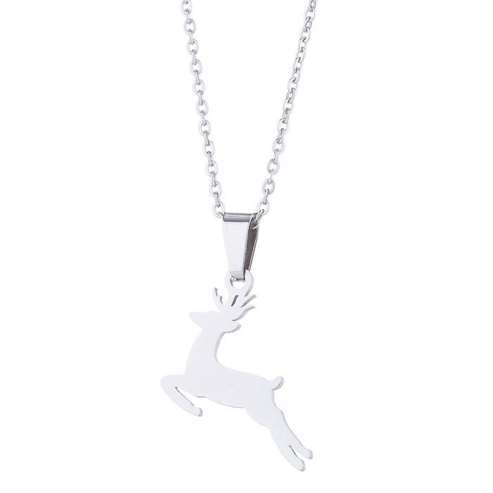 Christmas earrings and necklace sets, European and American ins fashion running deer small animal jewelry wholesale