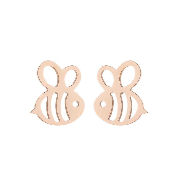 Butterfly earrings, double stainless steel female models small fresh hollow Korean style wings Yiwu small commodity wholesale