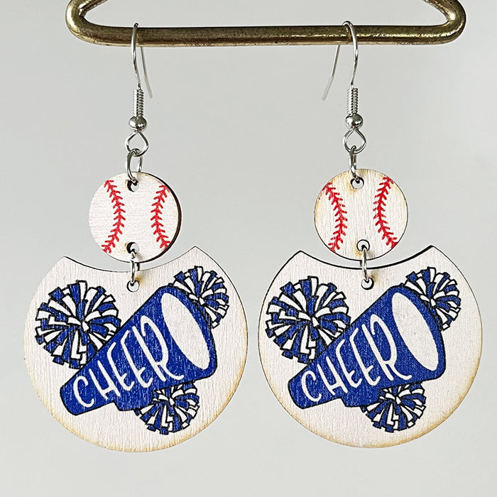 Wooden cheerleader earrings