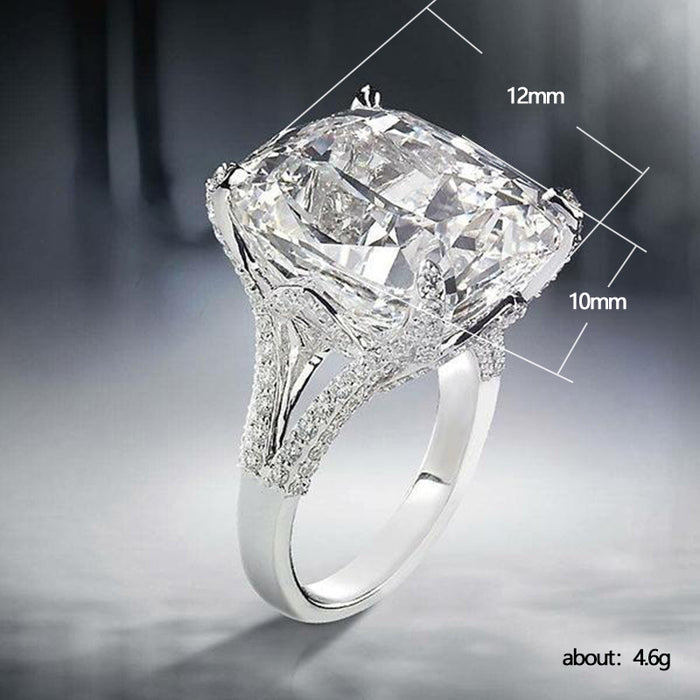 Diamond square princess ring, fashionable engagement diamond ring