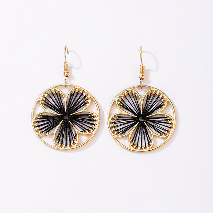 Handwoven Daisy Flower Bohemian Earrings