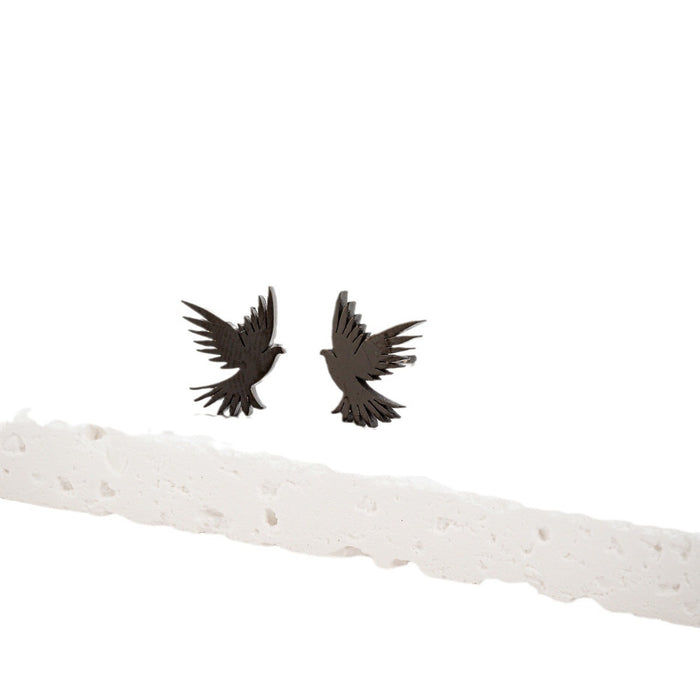 Eagle earrings, cross-border creative new punk style series hollow stainless steel bird earrings retro earrings