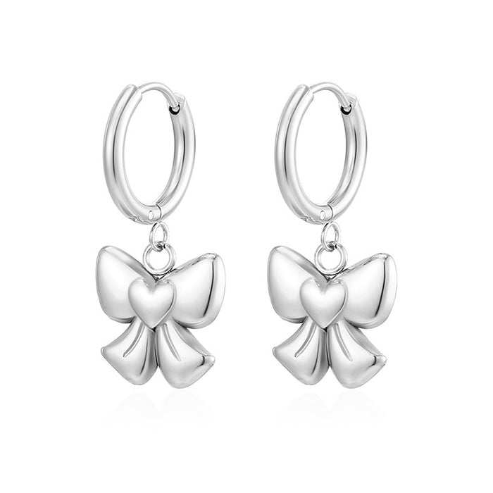 Bowknot Retro Light Luxury Earrings 18K Gold Pendant Design