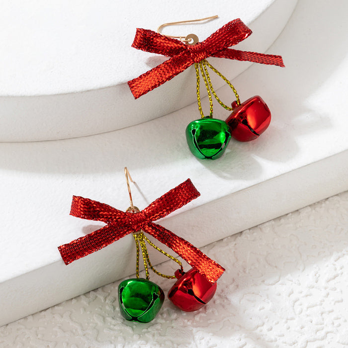 Christmas colorful bell ear hooks holiday earrings