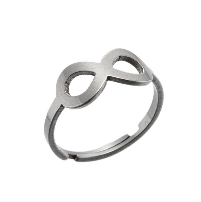 Vintage stainless steel ring, hollow eight-character pattern ring wholesale