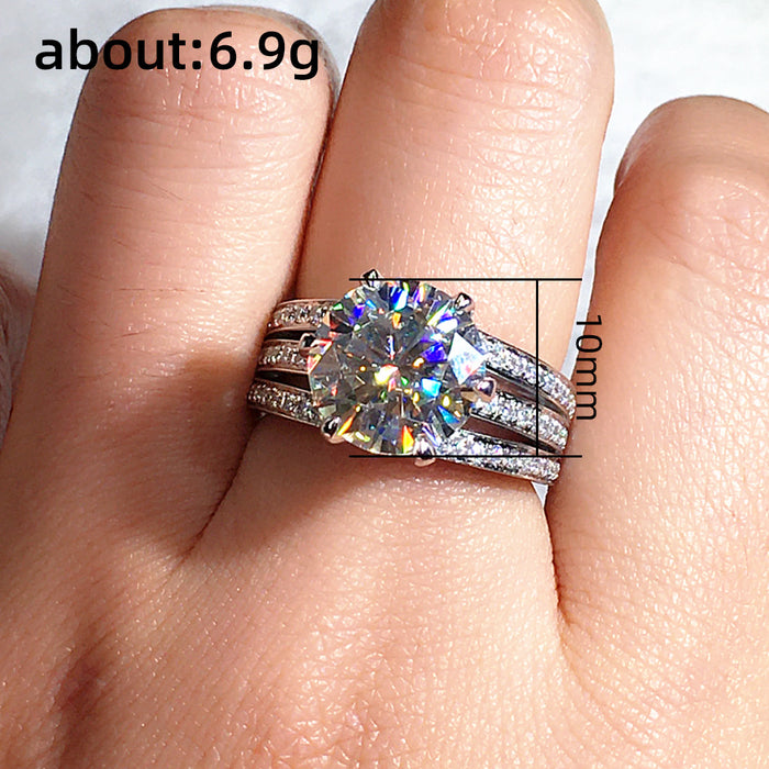 Luxury eight hearts and eight arrows zircon ring wedding romantic wedding ring jewelry