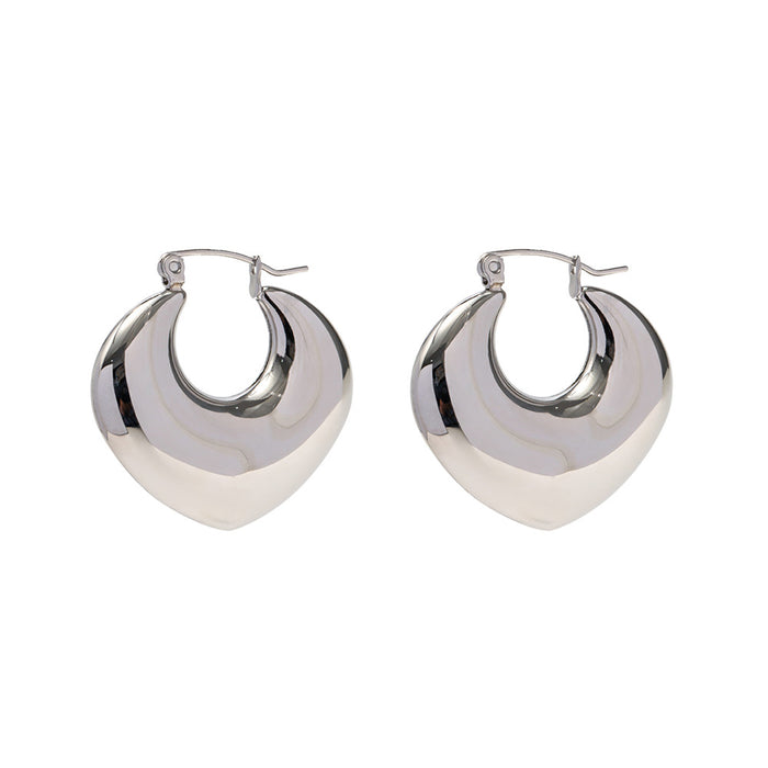 Trending Titanium Steel Earrings - 18K Gold Plated Hollow Hoop Earrings for Women