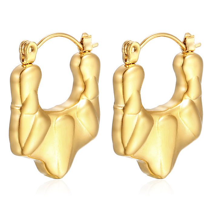 Irregular earrings simple 18K gold plated women's earrings