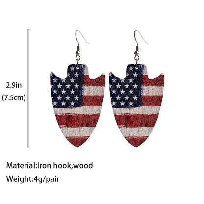 Wooden patriotic earrings