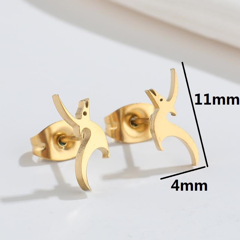 Ghost and Dinosaur Stainless Steel Earrings - 18K Gold Plated Halloween Jewelry