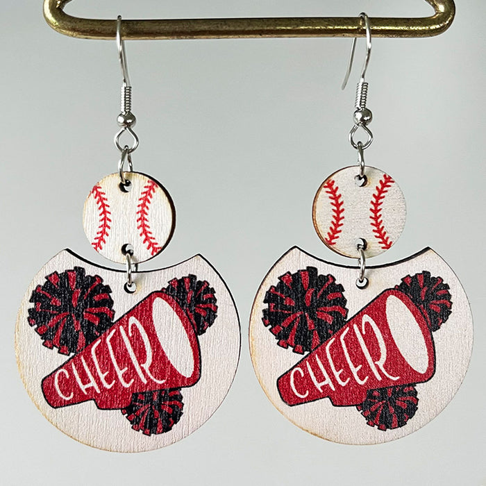 Wooden cheerleader earrings