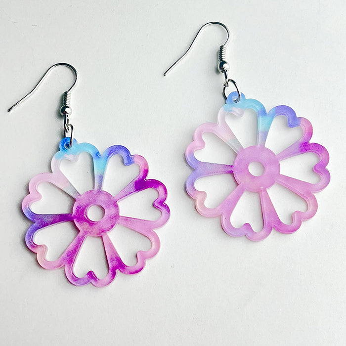 Valentine's Day Pink Earrings with Flamingo, Strawberry, and Floral Designs