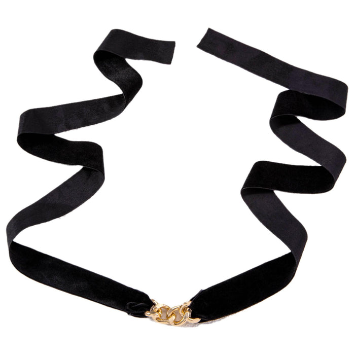 Vintage Velvet Choker Necklace with Geometric Pendant