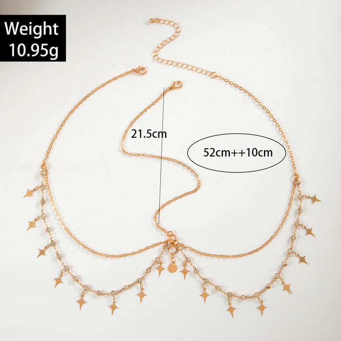 Bohemian Rhinestone Star Head Chain with Exotic Style for Women