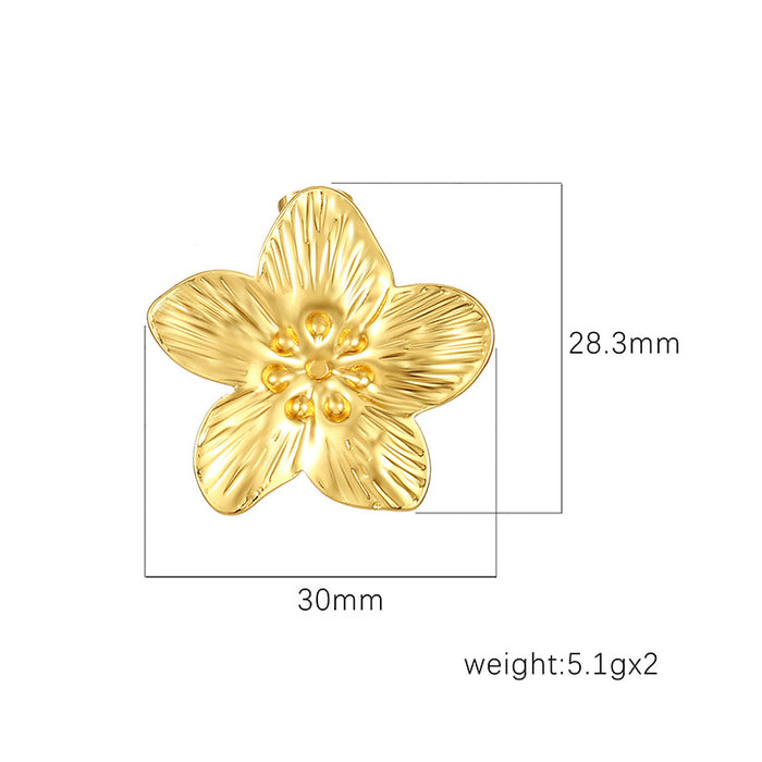 3D Flower Earrings 18K Stainless Steel Earrings