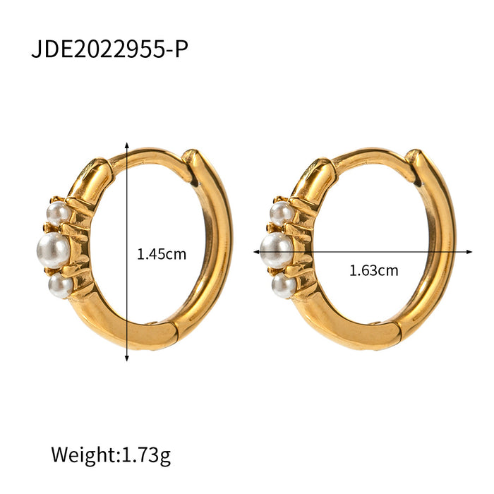 Trending New Round Pearl Hoop Earrings - Fashionable Gold Plated Jewelry for Women