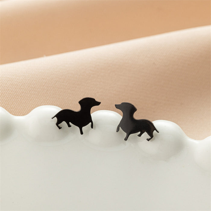 Dog and Cat Stainless Steel Stud Earrings - Cute and Playful Animal Jewelry