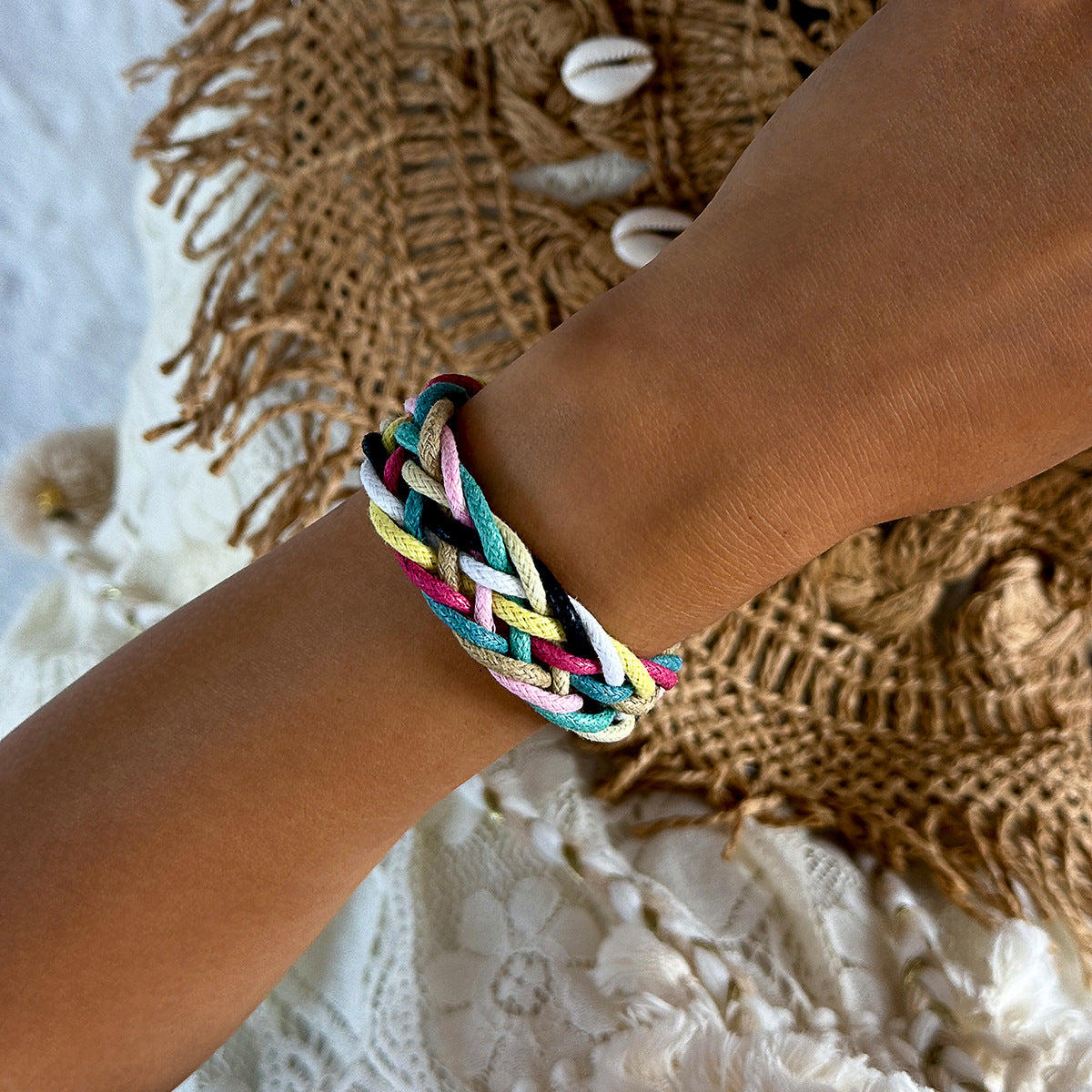 Bohemian Style Colorful String Bracelet - Ethnic Handwoven Beaded Jewelry for Women