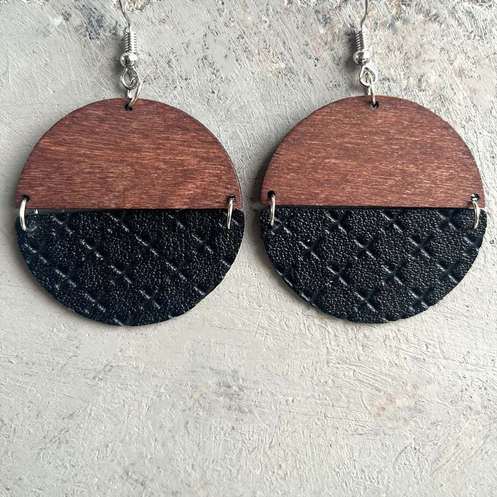 Wooden cross earrings