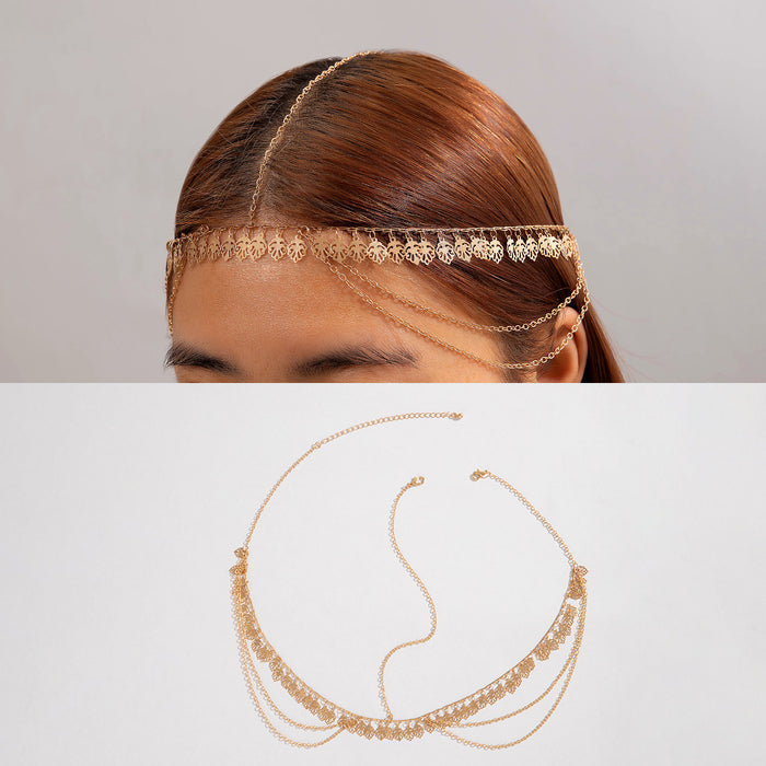 Pearl and Rhinestone Head chain Headband with Exotic Flair for Women