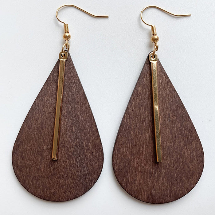 Wooden quadrilateral earrings