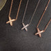 Letter X Pendant Forest Style Clavicle Chain Necklace for Women Students - wallojewerly 