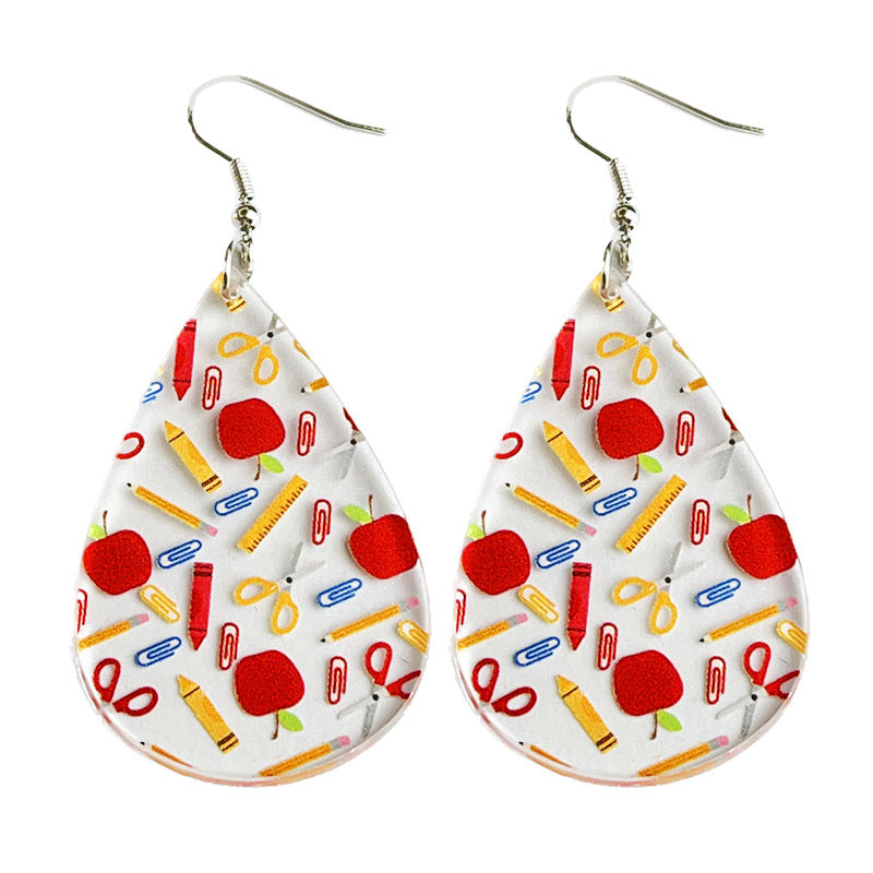 Pencil Transparent Color Acrylic Earrings - wallojewerly 