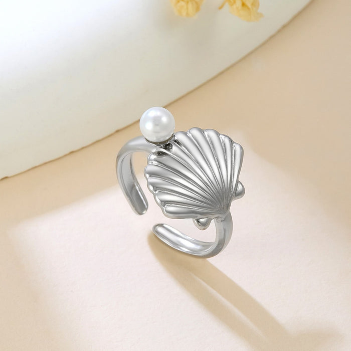 Wholesale irregular thin-ring open-top ocean pearl shell rings