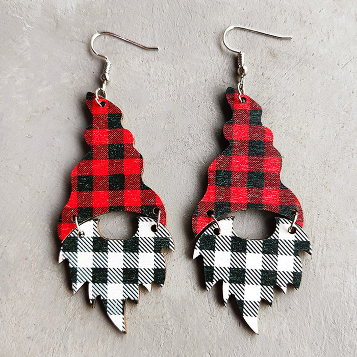 Wooden Christmas tree earrings