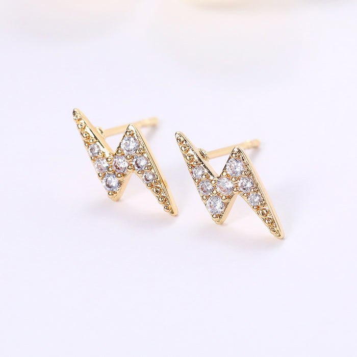 Mini Lightning Zircon Earrings for Students