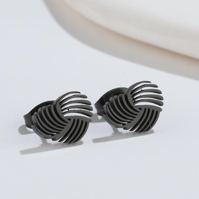 Heart Hollow Stainless Steel Stud Earrings - Geometric and Modern Jewelry