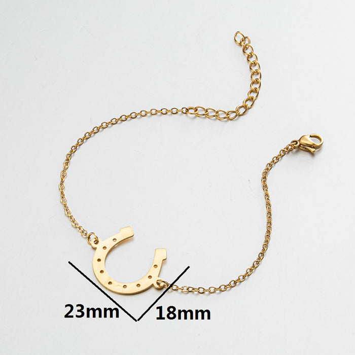 U-shaped horseshoe pendant bracelet, European and American niche design jewelry wholesale