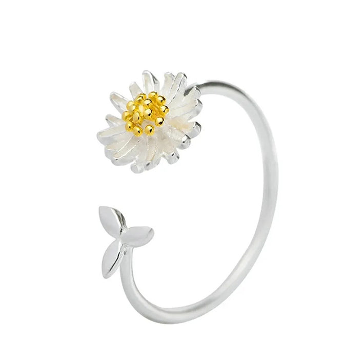 Small daisy ring small fresh adjustable open ring