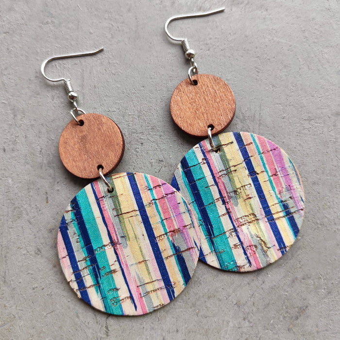 Round wooden earrings