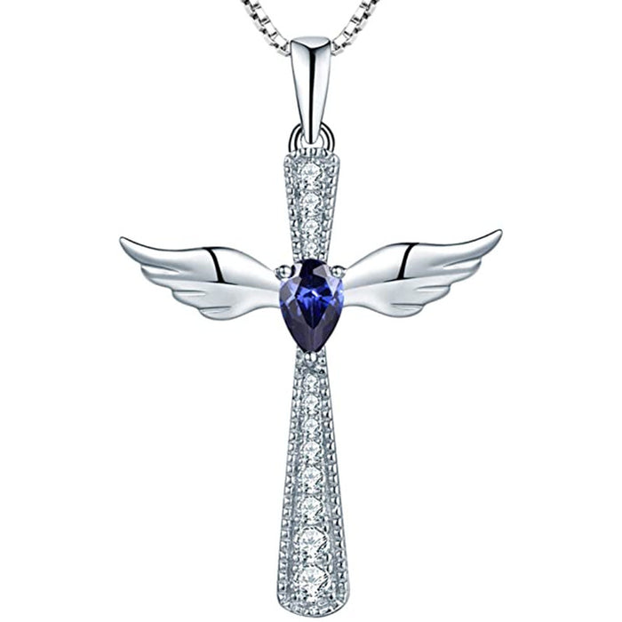 Angel Wings Cross Pendant Autumn and Winter Fashion Clavicle Necklace