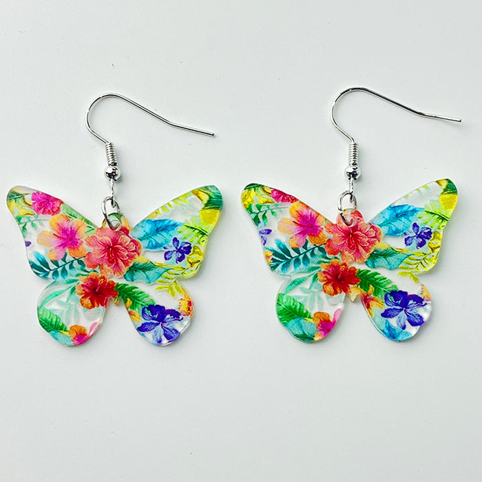 Colorful Animal Earrings with Butterfly, Rabbit, Cat, and Dog Designs