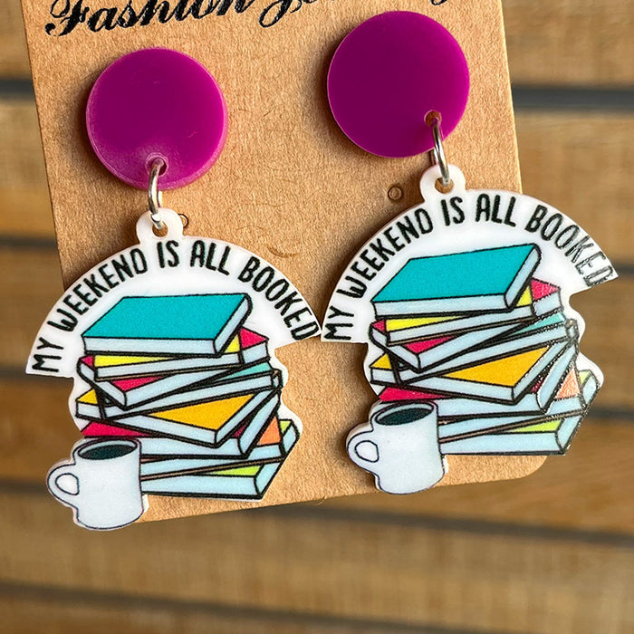 Book and Coffee Earrings for Teacher Gifts and Reading Inspiration