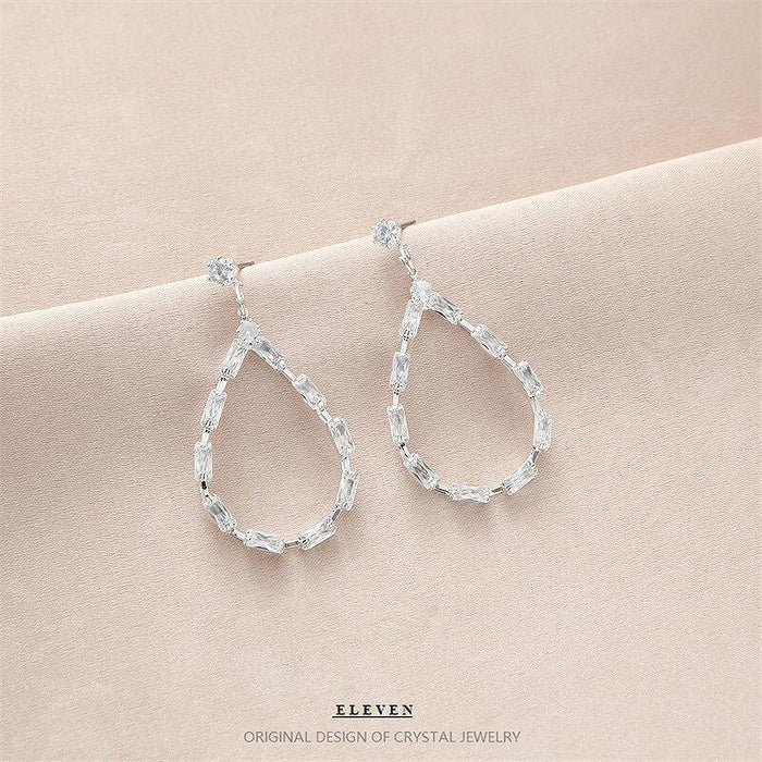 Exaggerated Rhinestone Hoop Earrings - Elegant Circular Jewelry for Women