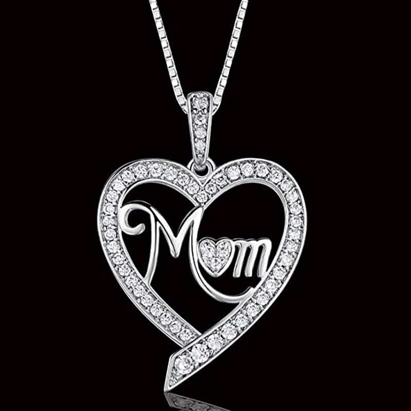 Mother's Day Heart Shape MOM Pendant Women's Necklace